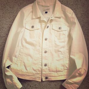White denim jacket with free fashion scarfs